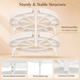 24" Round Coffee Table Plastic Side Table with Metal Legs
