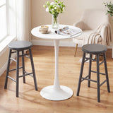 24" Swivel Bar Stools Set of 2 with Footrests & Crossbars