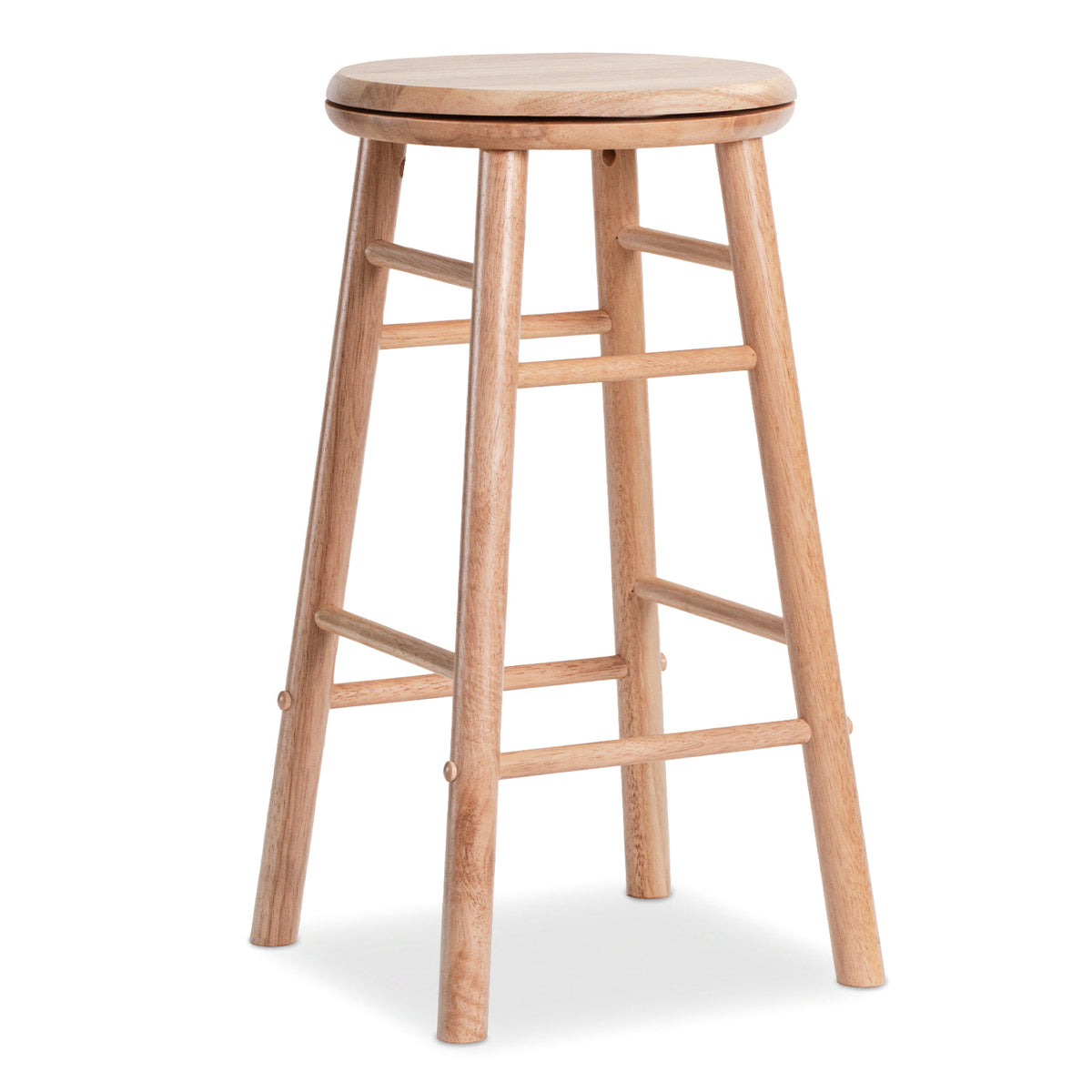 24" Swivel Bar Stools Set of 2 with Footrests & Crossbars