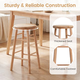 24" Swivel Bar Stools Set of 2 with Footrests & Crossbars