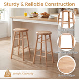 24" Swivel Bar Stools Set of 2 with Footrests & Crossbars