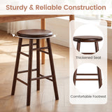 24" Swivel Bar Stools Set of 2 with Footrests & Crossbars