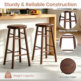 24" Swivel Bar Stools Set of 2 with Footrests & Crossbars