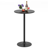 24 Inch Modern Style Round Cocktail Table with Metal Base and MDF Top