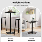 24 Inch Modern Style Round Cocktail Table with Metal Base and MDF Top