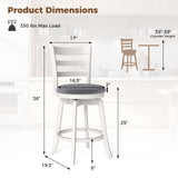 25"/30.5" Swivel Barstools Set of 2 360Â° Rotating Bar/Counter Height Chairs with Upholstered Seat-30.5/Seat-25 Inch