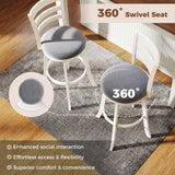 25"/30.5" Swivel Barstools Set of 2 360Â° Rotating Bar/Counter Height Chairs with Upholstered Seat-30.5/Seat-25 Inch