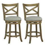 Swivel Bar Stools Set of 2 with Backrests and Wood Frame-25/Frame-30 inches