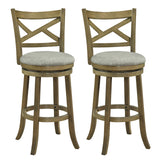Swivel Bar Stools Set of 2 with Backrests and Wood Frame-25/Frame-30 inches
