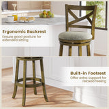 Swivel Bar Stools Set of 2 with Backrests and Wood Frame-25/Frame-30 inches