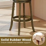 Swivel Bar Stools Set of 2 with Backrests and Wood Frame-25/Frame-30 inches