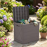 Storage Bin with Lid Carry Handles and Lock Hole for Patio Furniture Accessories