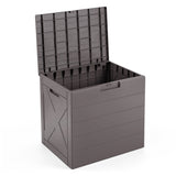 Storage Bin with Lid Carry Handles and Lock Hole for Patio Furniture Accessories