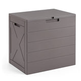 Storage Bin with Lid Carry Handles and Lock Hole for Patio Furniture Accessories