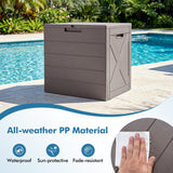 Storage Bin with Lid Carry Handles and Lock Hole for Patio Furniture Accessories