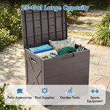 Storage Bin with Lid Carry Handles and Lock Hole for Patio Furniture Accessories