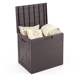 Storage Bin with Lid Carry Handles and Lock Hole for Patio Furniture Accessories