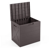 Storage Bin with Lid Carry Handles and Lock Hole for Patio Furniture Accessories