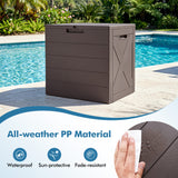 Storage Bin with Lid Carry Handles and Lock Hole for Patio Furniture Accessories