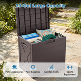 Storage Bin with Lid Carry Handles and Lock Hole for Patio Furniture Accessories
