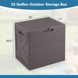 Storage Bin with Lid Carry Handles and Lock Hole for Patio Furniture Accessories