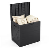 Storage Bin with Lid Carry Handles and Lock Hole for Patio Furniture Accessories