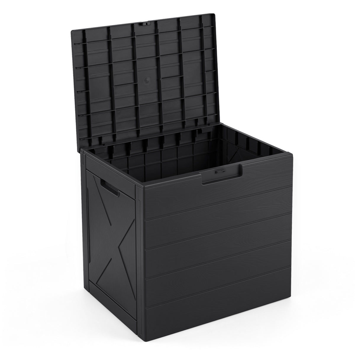 Storage Bin with Lid Carry Handles and Lock Hole for Patio Furniture Accessories