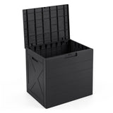 Storage Bin with Lid Carry Handles and Lock Hole for Patio Furniture Accessories