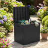 Storage Bin with Lid Carry Handles and Lock Hole for Patio Furniture Accessories