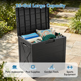 Storage Bin with Lid Carry Handles and Lock Hole for Patio Furniture Accessories