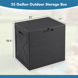 Storage Bin with Lid Carry Handles and Lock Hole for Patio Furniture Accessories