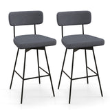 29 Inch Counter Height Upholstered Swivel Bar Stool Set of 2