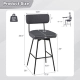 29 Inch Counter Height Upholstered Swivel Bar Stool Set of 2