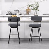 29 Inch Counter Height Upholstered Swivel Bar Stool Set of 2