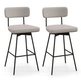 29 Inch Counter Height Upholstered Swivel Bar Stool Set of 2