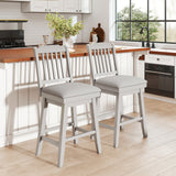 25 inch Modern Bar Stools Set of 2 with Upholstered Swivel Seat-Gray