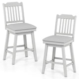 25 inch Modern Bar Stools Set of 2 with Upholstered Swivel Seat-Gray