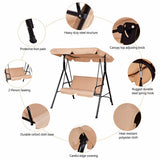 Loveseat Cushioned Patio Steel Frame Swing Glider