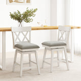 Bar Stool with Contoured Backrest and Swivel Padded Seat