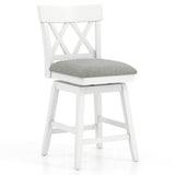 Bar Stool with Contoured Backrest and Swivel Padded Seat