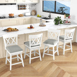 Bar Stool with Contoured Backrest and Swivel Padded Seat
