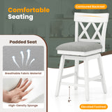 Bar Stool with Contoured Backrest and Swivel Padded Seat