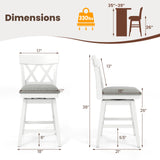 Bar Stool with Contoured Backrest and Swivel Padded Seat