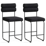 26 Inch Counter Height Bar Stools Set of 2 with Metal Frame and Footrest