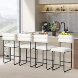 26 Inch Counter Height Bar Stools Set of 2 with Metal Frame and Footrest