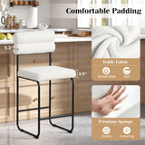 26 Inch Counter Height Bar Stools Set of 2 with Metal Frame and Footrest