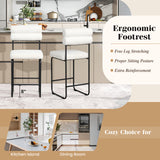 26 Inch Counter Height Bar Stools Set of 2 with Metal Frame and Footrest