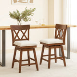 Bar Stool with Contoured Backrest and Swivel Padded Seat