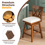 Bar Stool with Contoured Backrest and Swivel Padded Seat