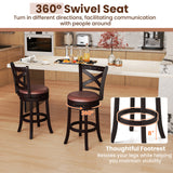 26/30 Inch Swivel Bar Stools Set of 2 Bar Chairs with Padded Seat
